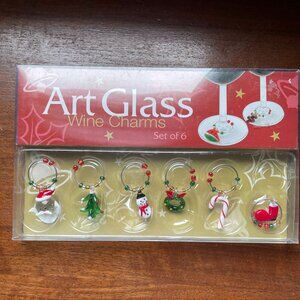 Art Glass Christmas Wine Charms